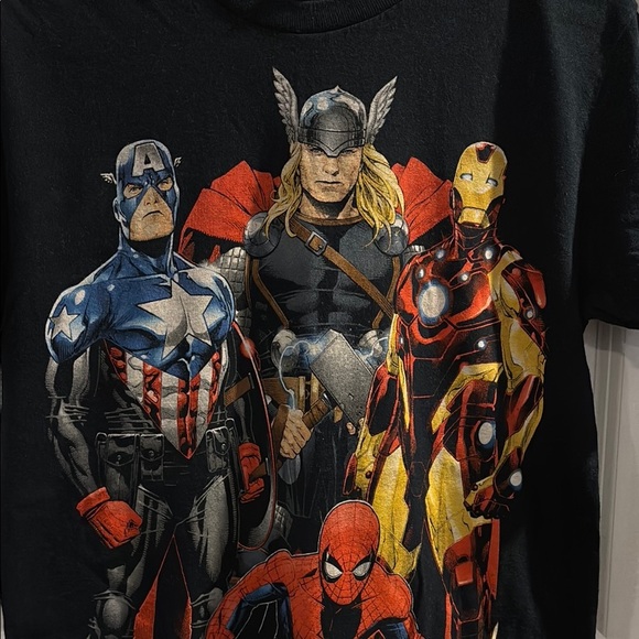 Superhero Team Kids T-Shirt/ Marvel/ Spider-Man/ Thor/ - Picture 2 of 3
